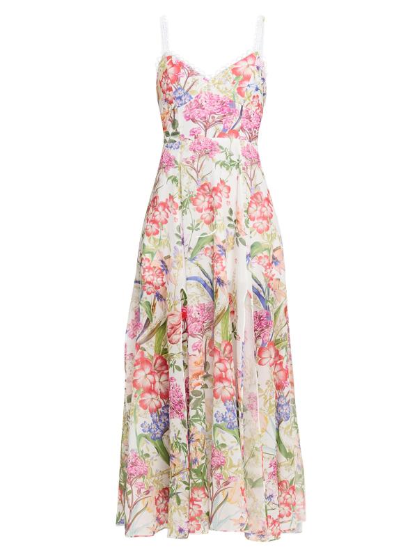 فستان Iraso متوسط الطول من القطن المزهّر