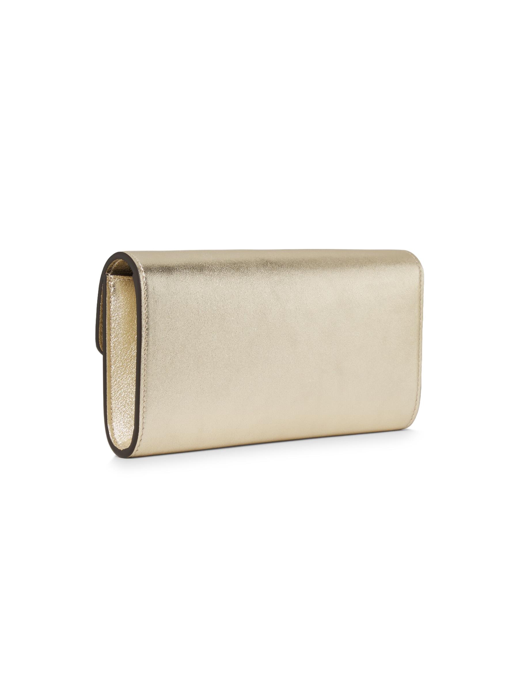 Shop Jimmy Choo - Bing Metallic Leather Chain Wallet | Saks