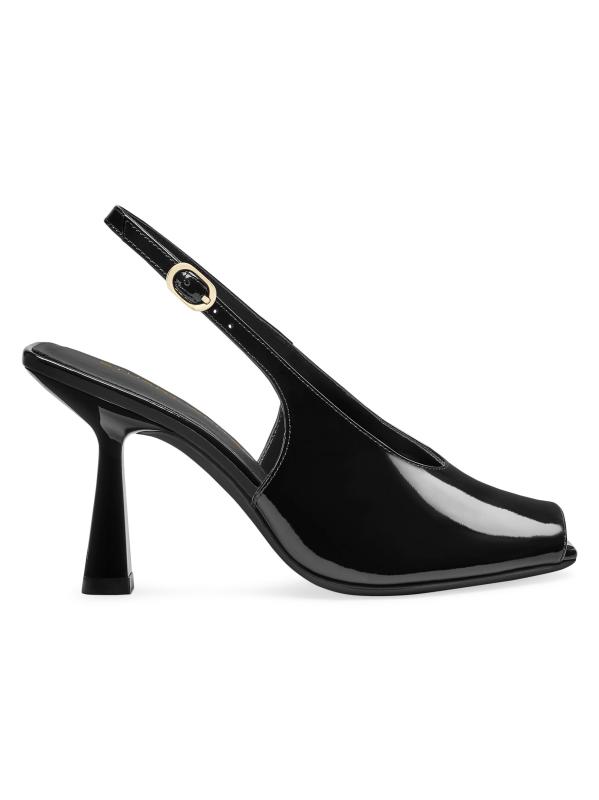 صندل سلينغ باك 85 ملم من الجلد المطلي ببراءة اختراع من فال