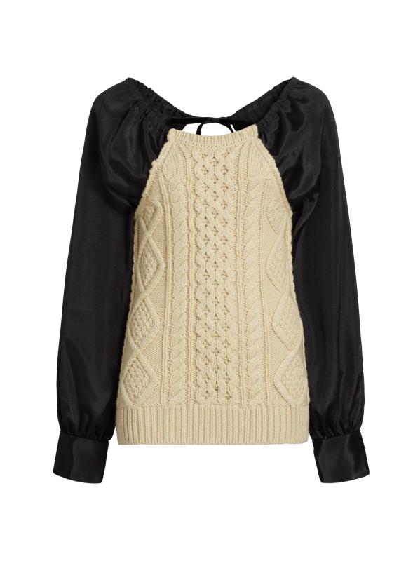 بلوزة كولور بلوك محبوكة من ميكاس