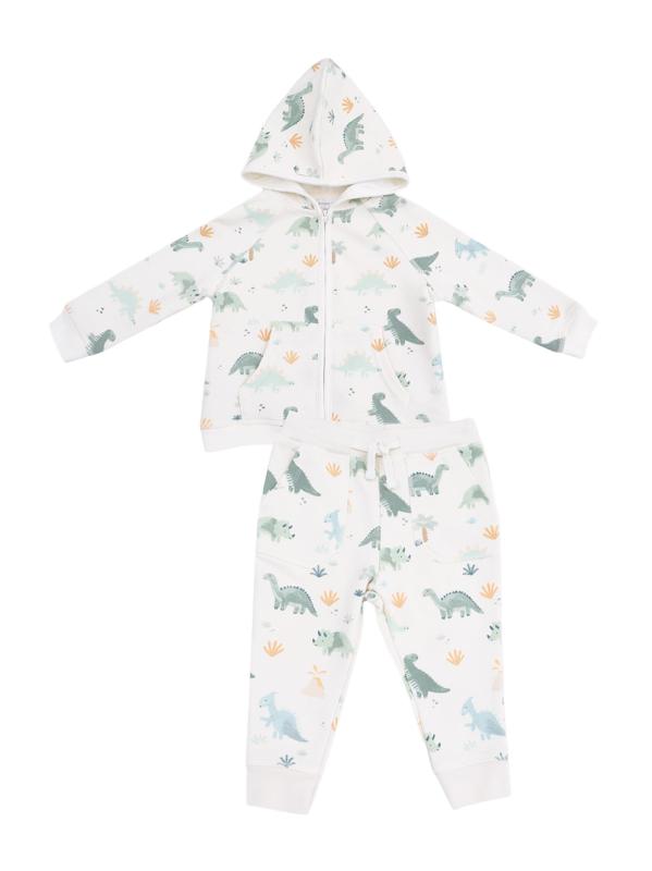 طقم هودي دينوس وبنطال رياضي مكون من قطعتين للأولاد الرضّع