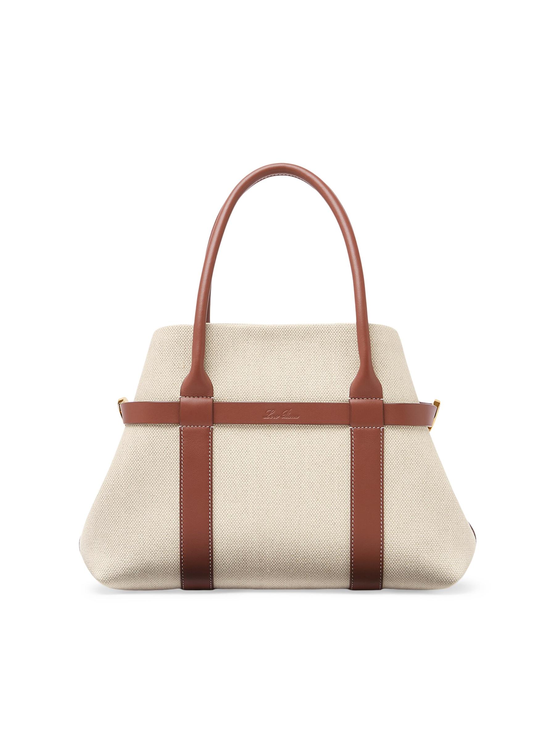 Loro Piana - スモール ギエラ キャンバス & レザー ショッパー