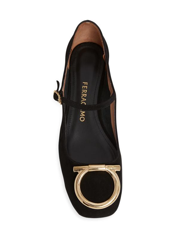 #3: أحذية باليرينا المصنوعة من الجلد المدبوغ من ماري غانسيني - أسود