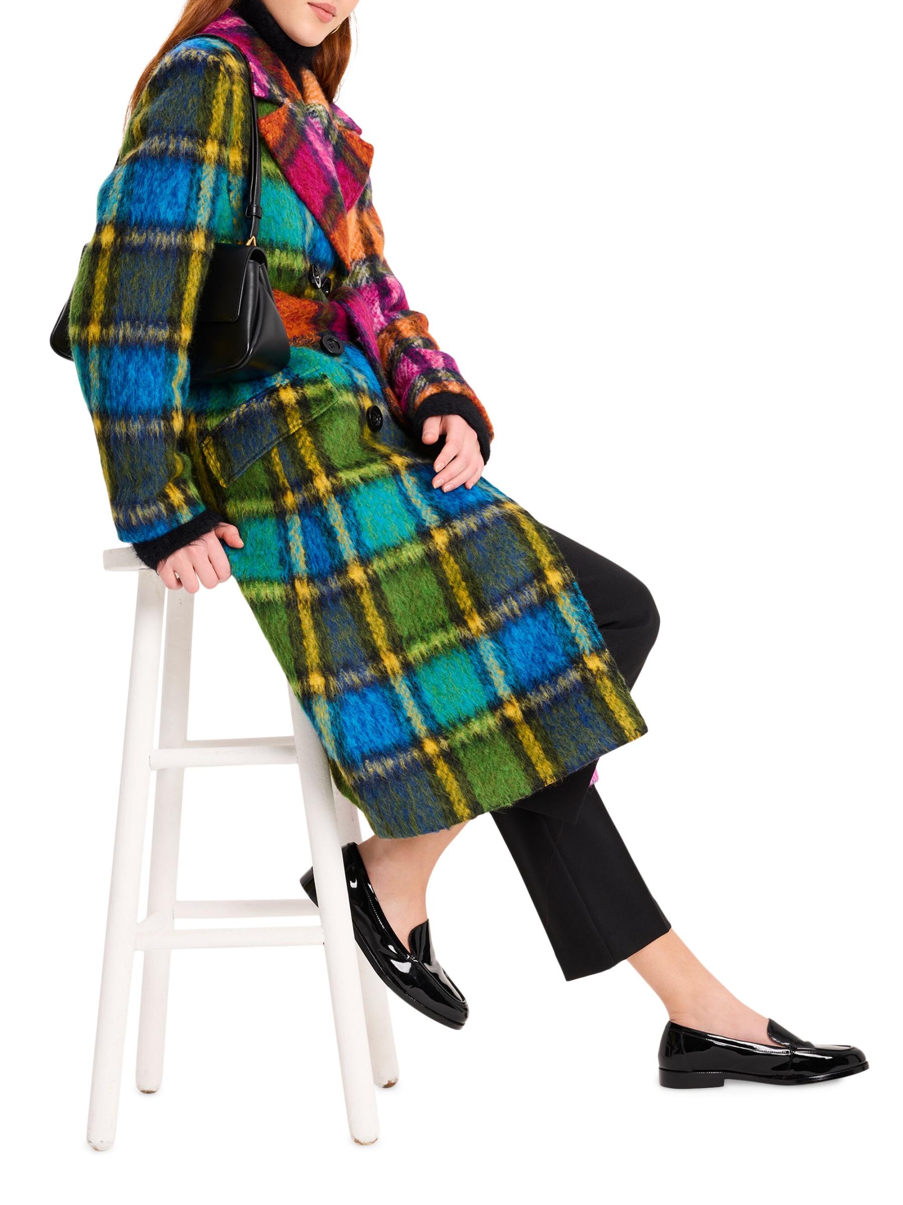 kate spade☆ Lurex Plaid Wool Coat 大きめカラーが魅力 コート kate spade☆ Lurex Plaid Wool Coat 大きめカラーが魅力 コート