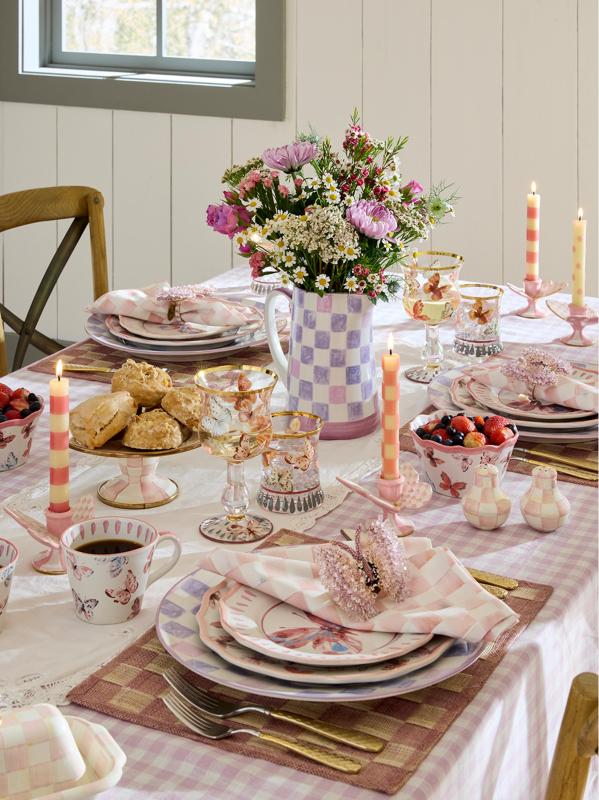 #3: حاملات شموع روزي تشيك على شكل فراشة، مجموعة من قطعتين - NO COLOR