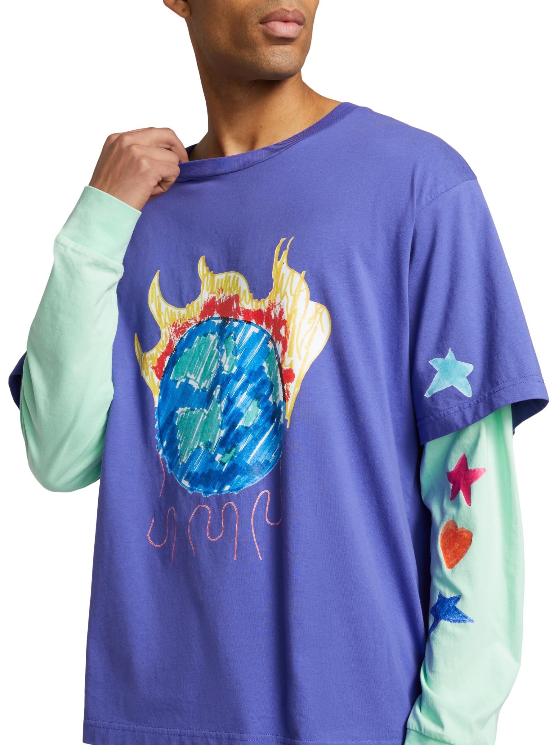 [LANG&LU] DELSA Layered T-Shirts ★人気★ Los Angeles Lakers Dodgers Mens 2020 Dual City Champions Dos