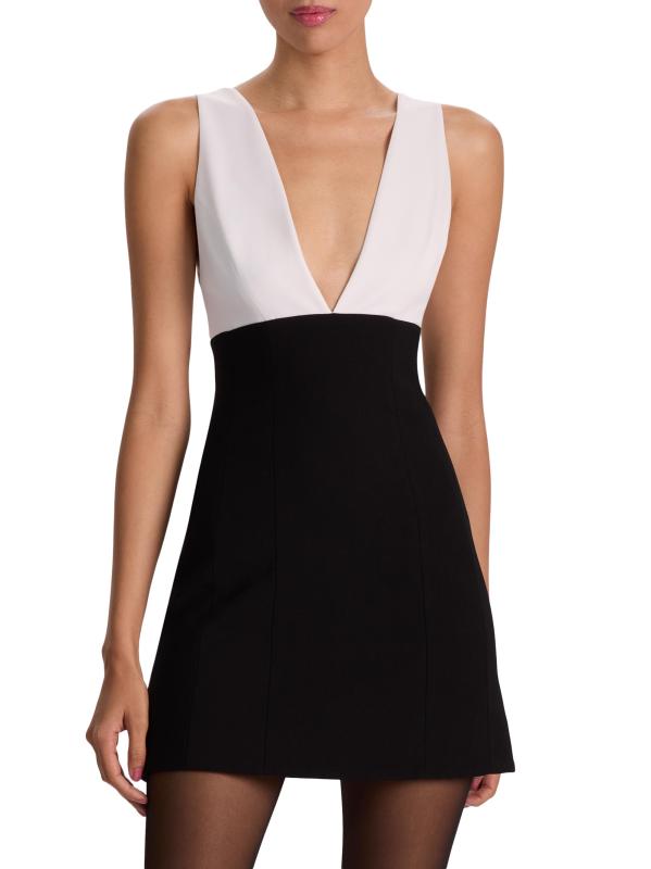 #2: فستان ماندي قصير للغطس بلونين - بلاك أوف وايت
