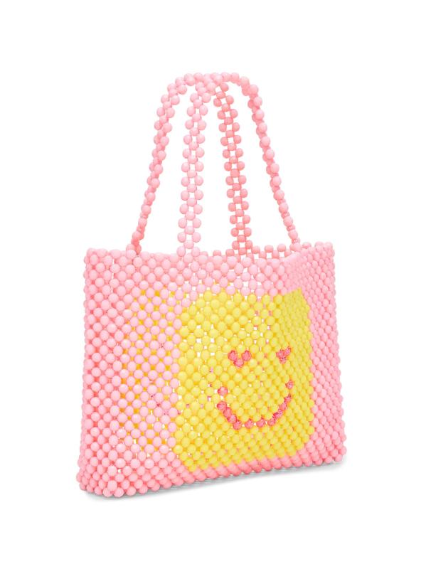 #4: حقيبة سمايلي الصغيرة المزيّنة بالخرز للفتيات - وردي