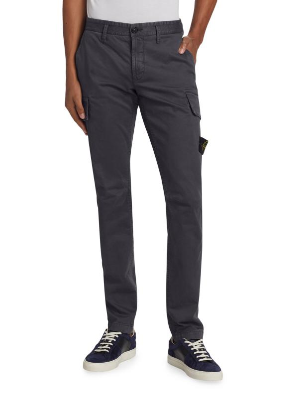 Shop Stone Island Cotton Skinny Cargo Trousers Saks Fifth