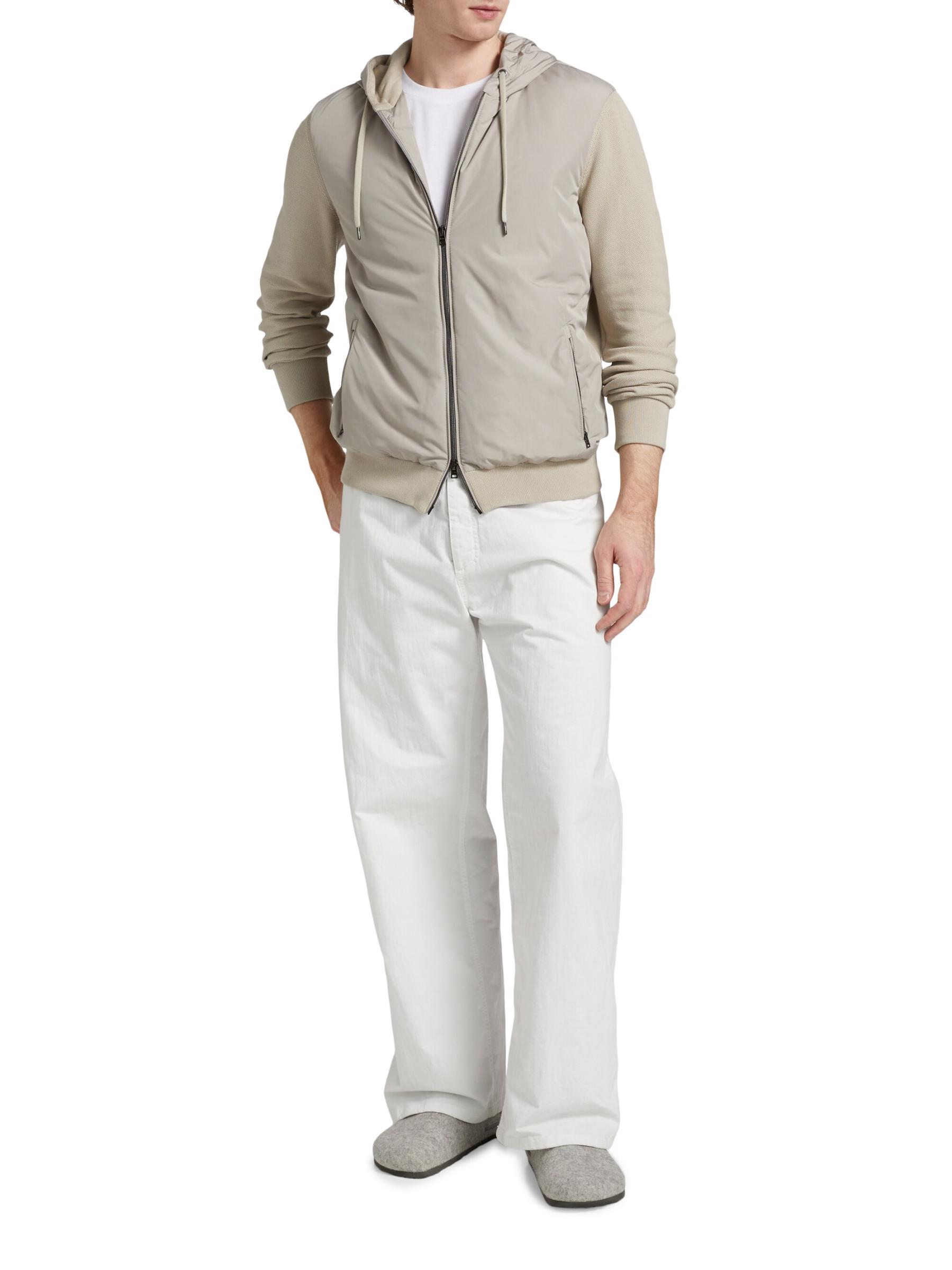 Herno フロントジッパー フード付き サイドポケット ジャケット セール】HERNO ZIPUP FOODED BLOUSON ヘルノ ストレッチナイロン