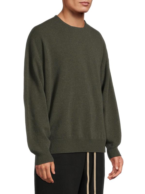 #3: سترة برقبة مستديرة من الصوف المحبوك - أوف بلاك