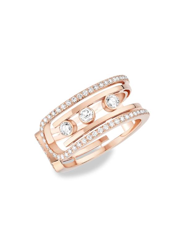 خاتم Move 10th من الذهب الوردي والألماس عيار 18 قيراطًا