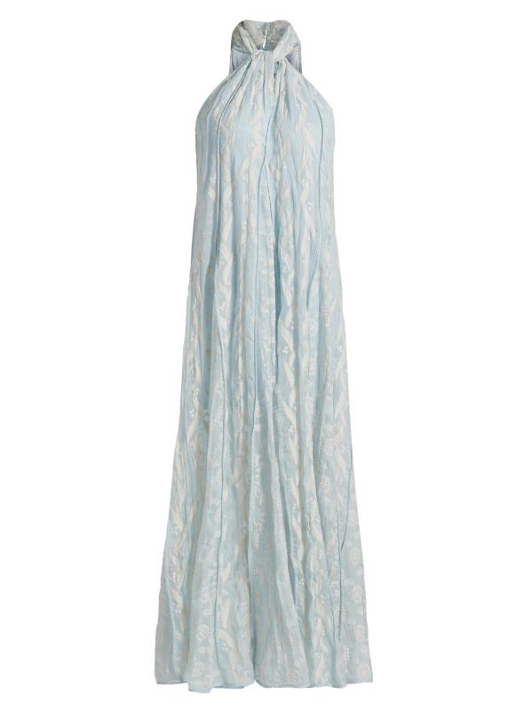 فستان متوسط الطول مطرز من الشيفون لوانا