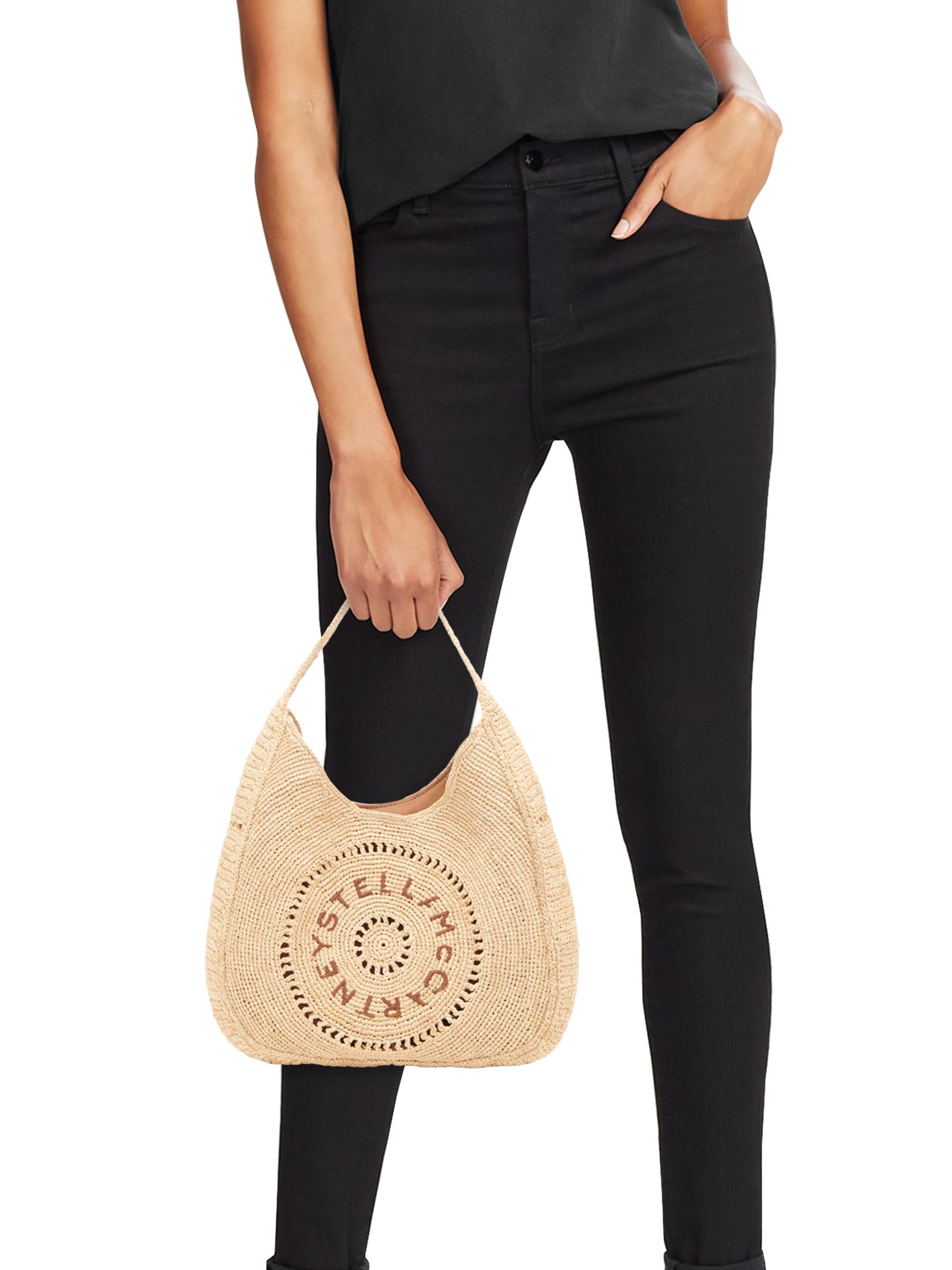 ショルダーバッグ・ポシェット Stella Mccartney Logo Small Hobo Eco Crochet Raffia Stella McCartney Mini Logo Crochet Raffia Tote Bag | Neiman