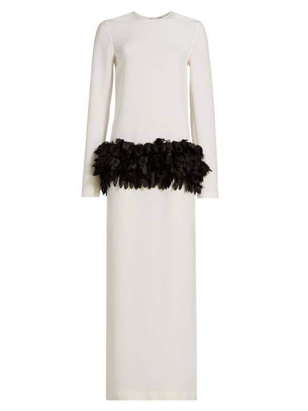 Petal Long-Sleeve Maxi Dress