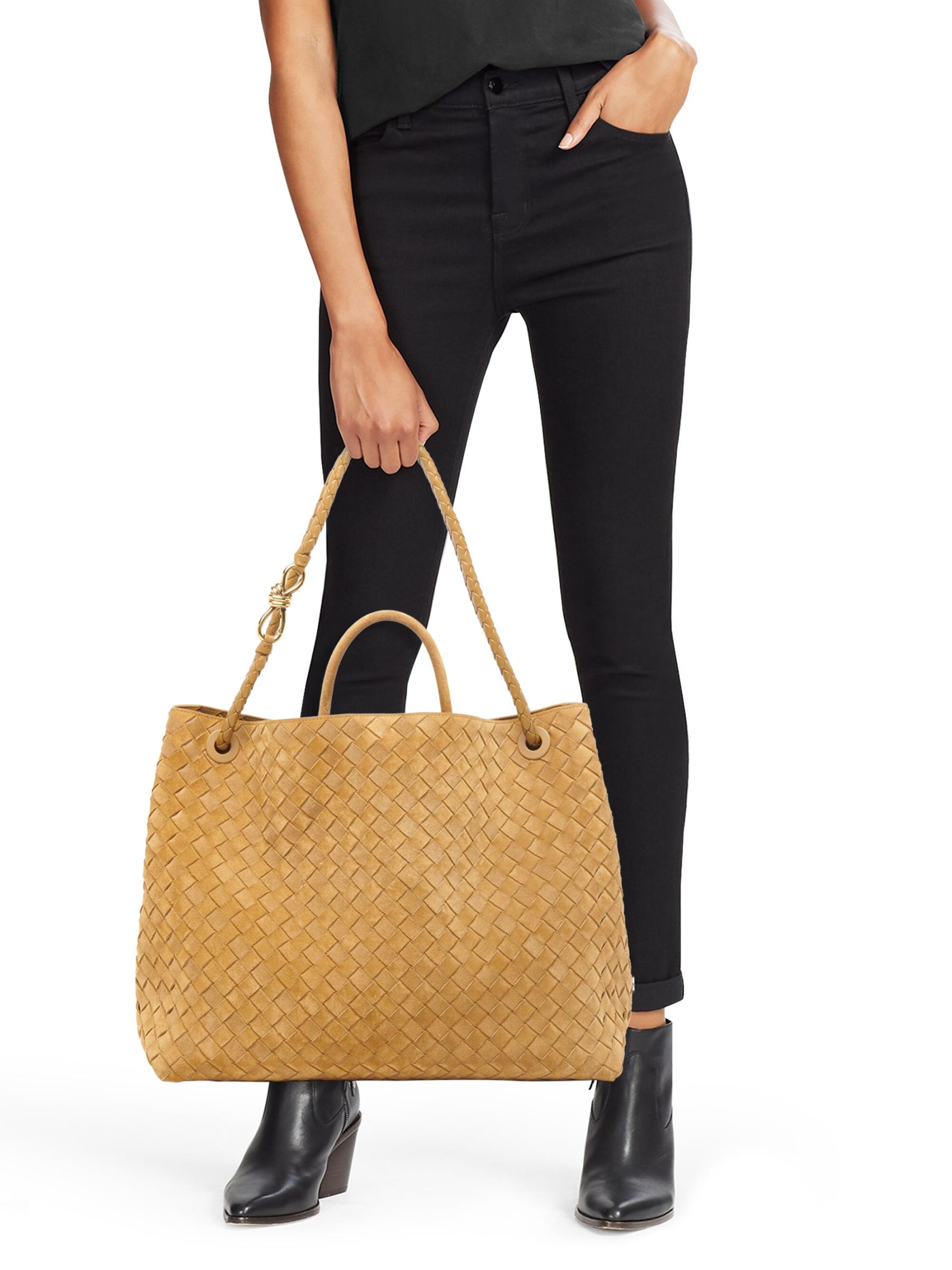 BOTTEGA VENETA★ラージ アンディアーモ トップハンドルバッグ ナチュラル/ブラックラージ アンディアーモ| Bottega Veneta® 日本