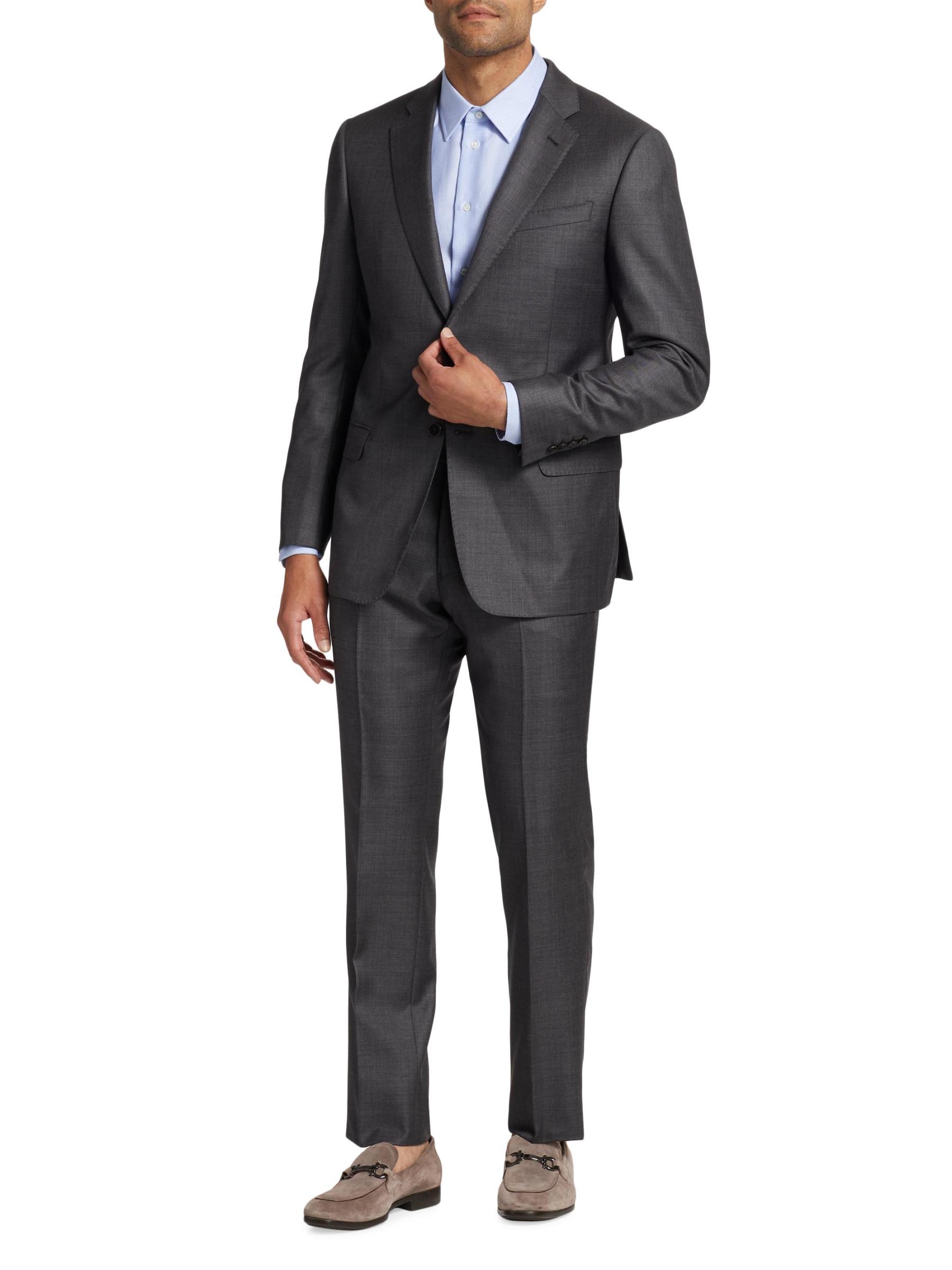 Emporio Armani - Gラインウールシングルブレストスーツ をオンライン