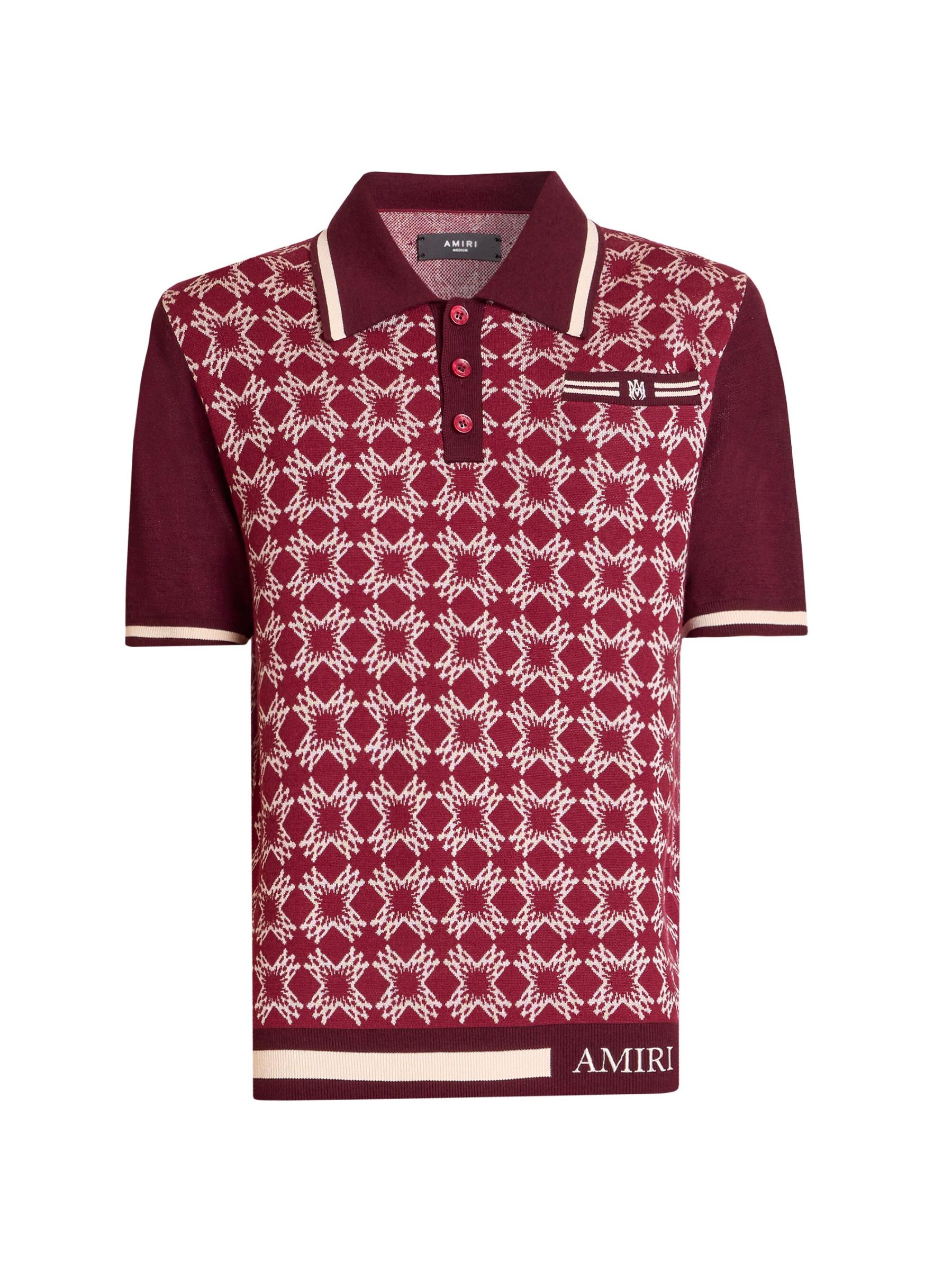 Tシャツ・カットソー AMIRI FW24 KNIT POLO BANDANA (AWKNPO1007 BURGUNDY) Burgundy Amiri Bandana Polo Shirt - Lozuri – LOZURI®