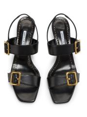 関税込 MANOLO BLAHNIK☆Thalitsli タリッツリレザーサンダル556 Cream Thalitsli 50 buckled leather slingback sandals