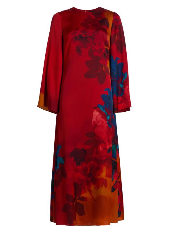 فستان بايتون الطويل من الحرير المزهّر