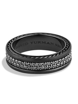Streamline Two-Row Black Diamond Band Ring