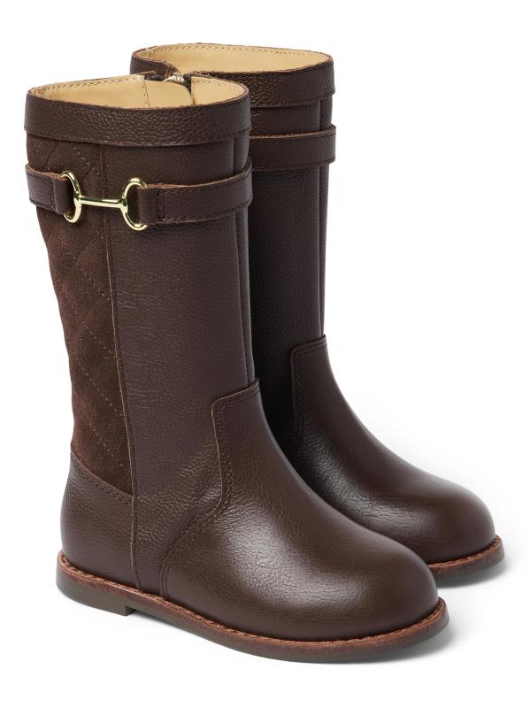 أحذية ركوب الخيل الجلدية للفتيات الصغيرات والفتيات