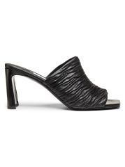 Shop Jimmy Choo - Lua 75MM Ruched Leather Mules | Saks Fifth