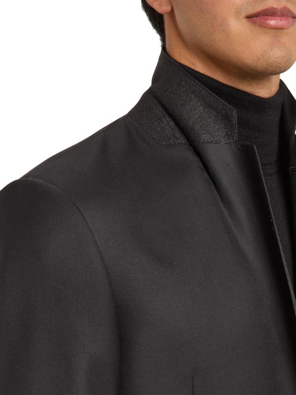 #7: بدلة أساسية من الصوف أحادية الصدر - أسود