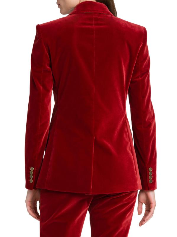 #4: بليزر مخملي مزدوج الصدر - أحمر داكن