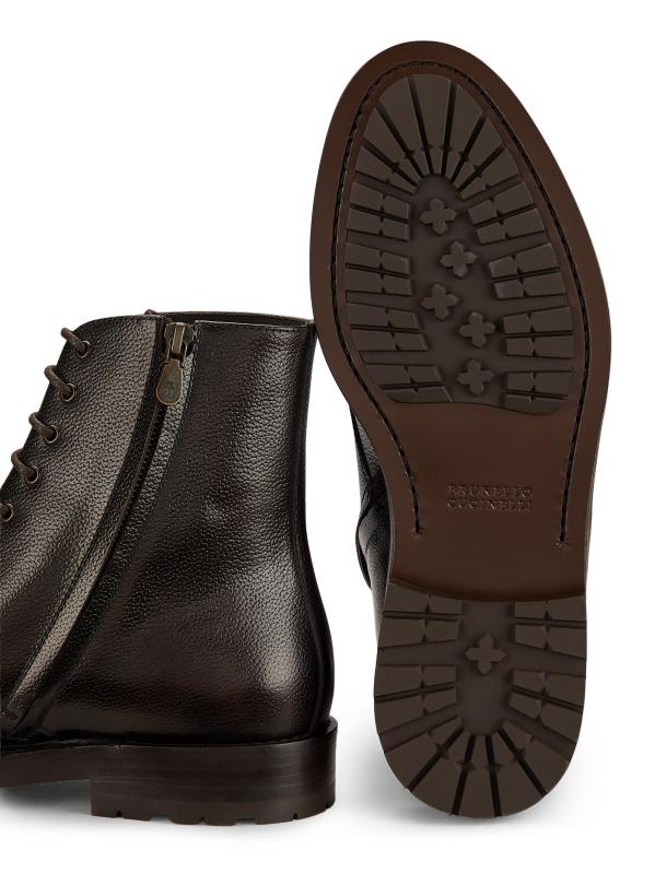 #6: أحذية الكاحل الجلدية - أسود بورجوندي