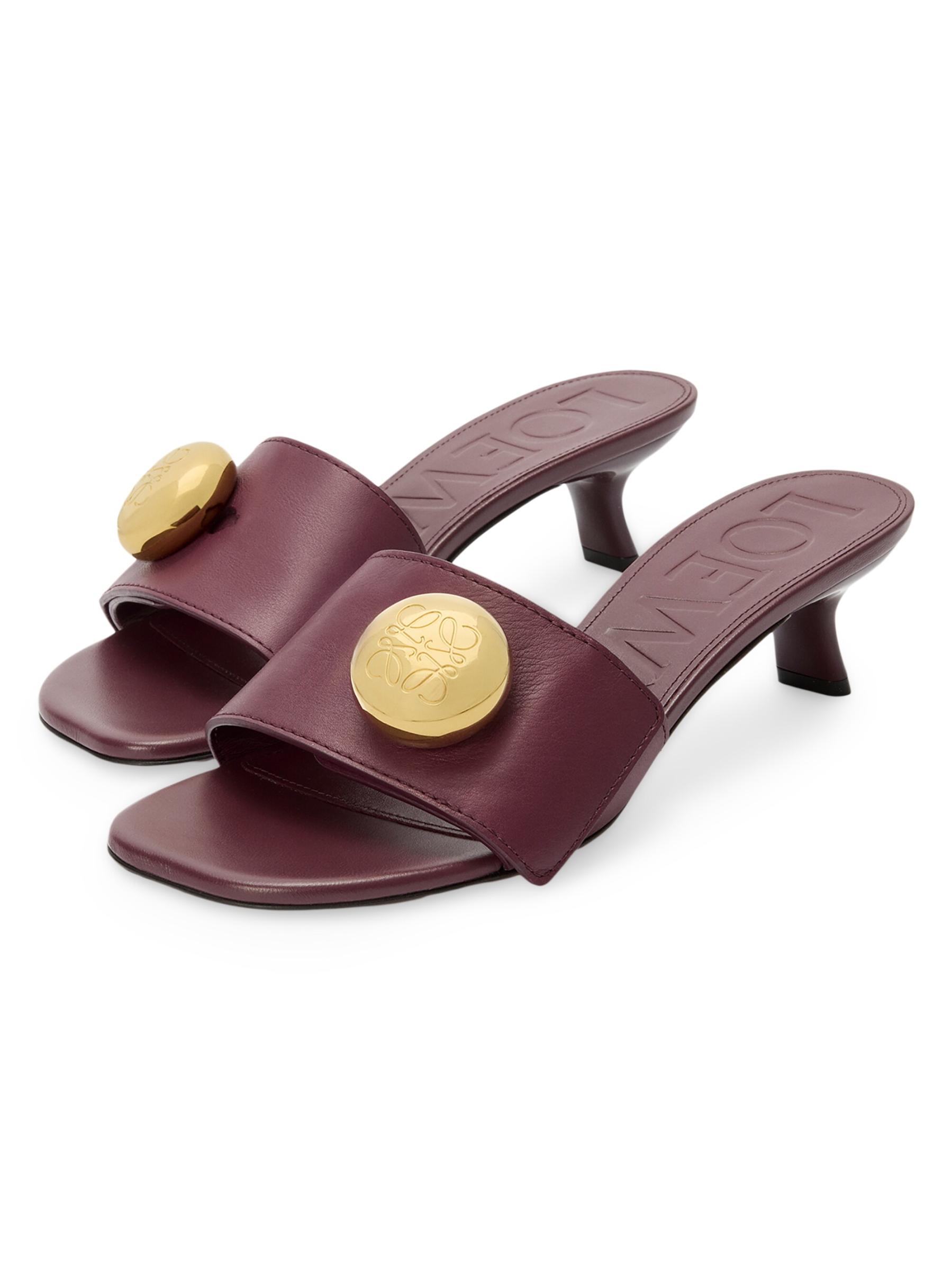 LOEWE直営店 スライドフォームペブル LOEWE Pebble embellished leather slides | NET-A-PORTER