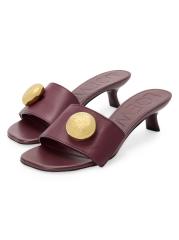 【Loewe】ペブル スライド LOEWE Pebble embellished leather slides | NET-A-PORTER