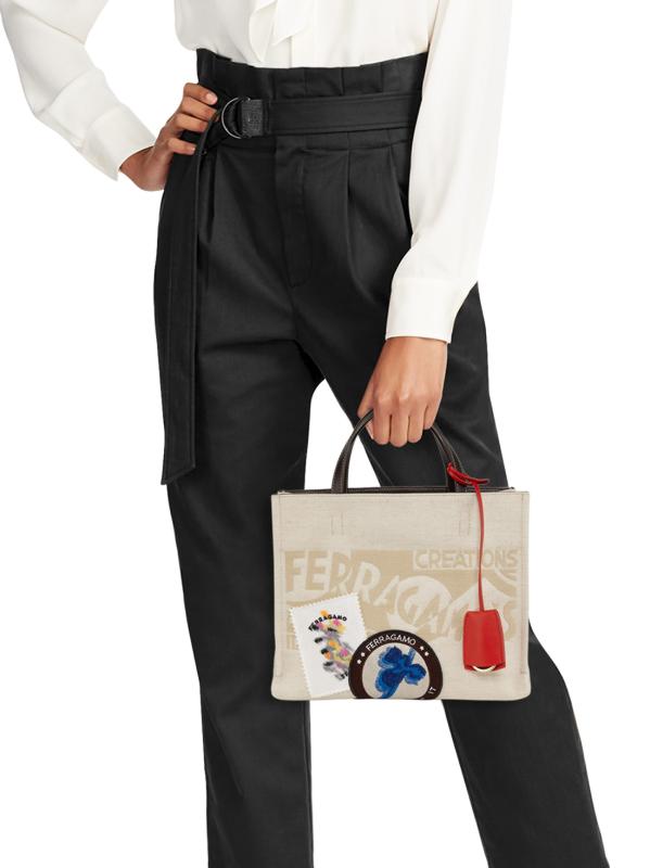 Ferragamo - スモールロゴ キャンバストートバッグ をオンライン
