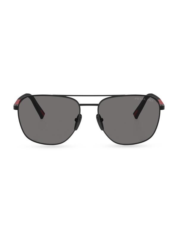 #2: نظارة شمسية بيضاوية مقاس 60 ملم طراز PS 54ZS - رمادي أسود غير لامع