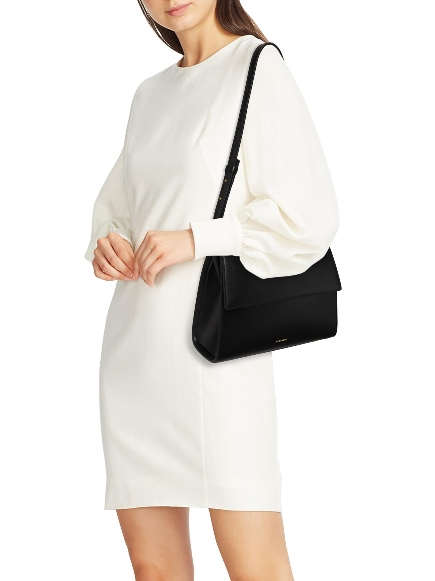 Shop Jil Sander - Ghost Leather Shoulder Bag | Saks Fifth
