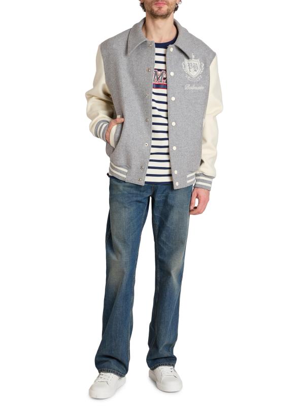 #6: تي شيرت بشعار بيسبول مخطط من Marinière - بيج بلو روج