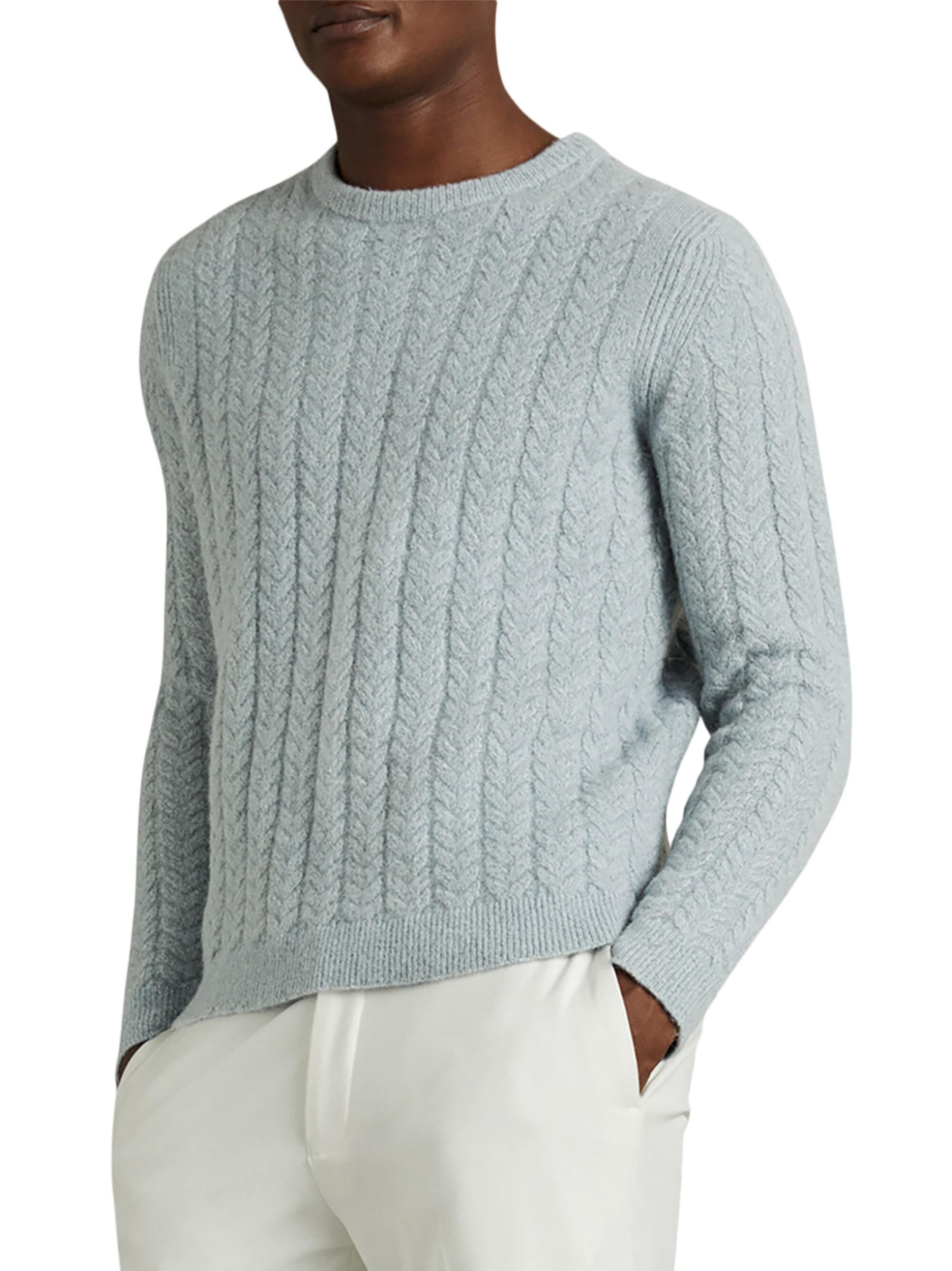 Shop Reiss - Minsk Cable-Knit Crewneck Sweater | Saks Fifth