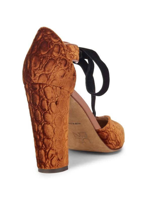 #3: Corinna 85MM Bow Textured Pumps - RUST COPPER