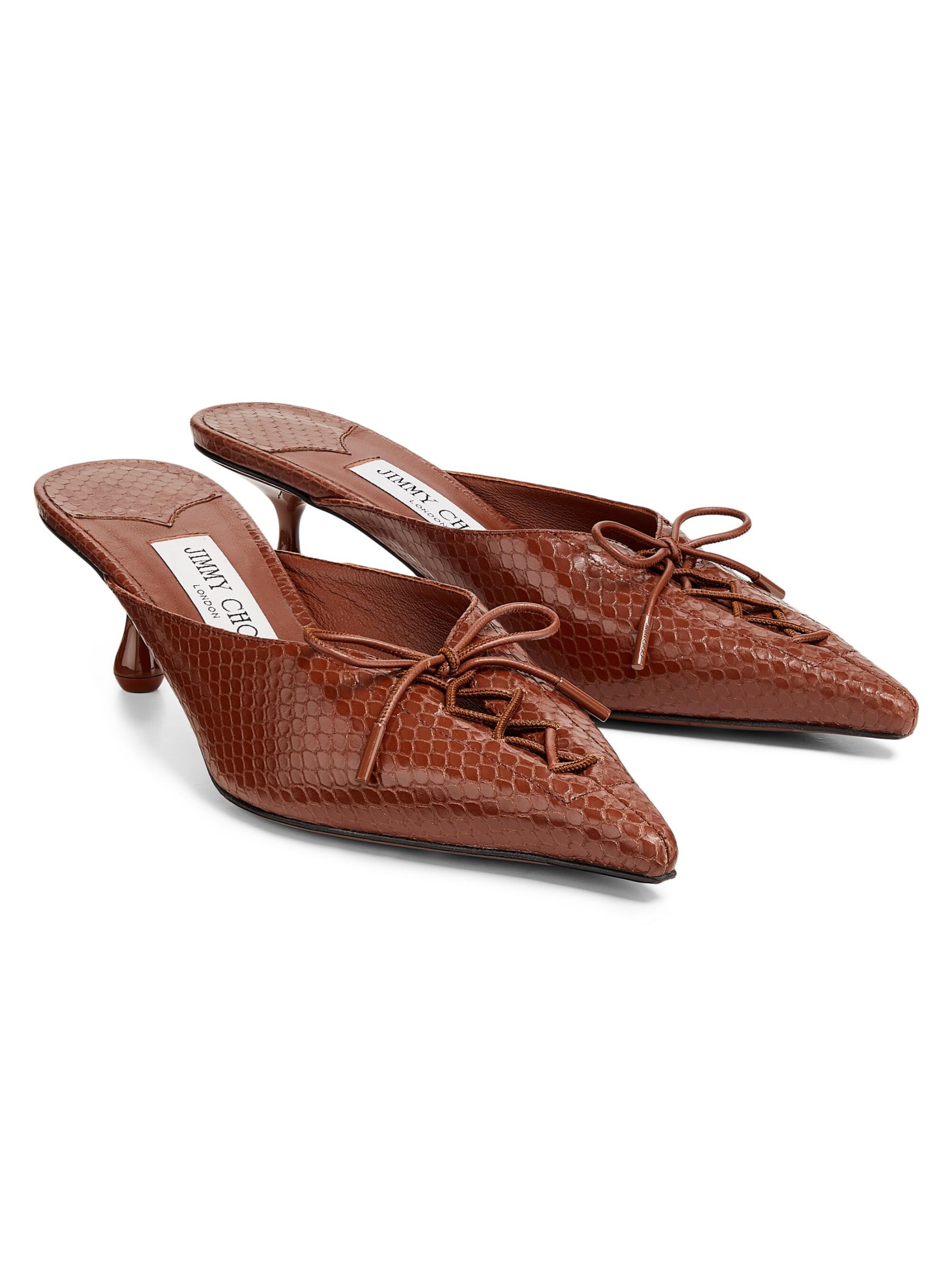 【Jimmy Choo】 Avenue 50 snake-effectレザーミュール Shop Jimmy Choo - Scarlett 50MM Snakekin-Embossed Leather