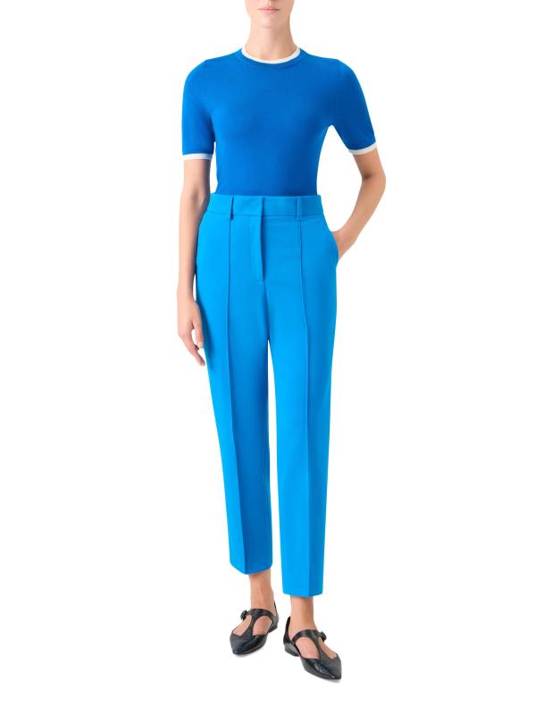 #6: سترة Trompe l
Oeil من الصوف ذات الطبقات - كريم كوبالت بلو