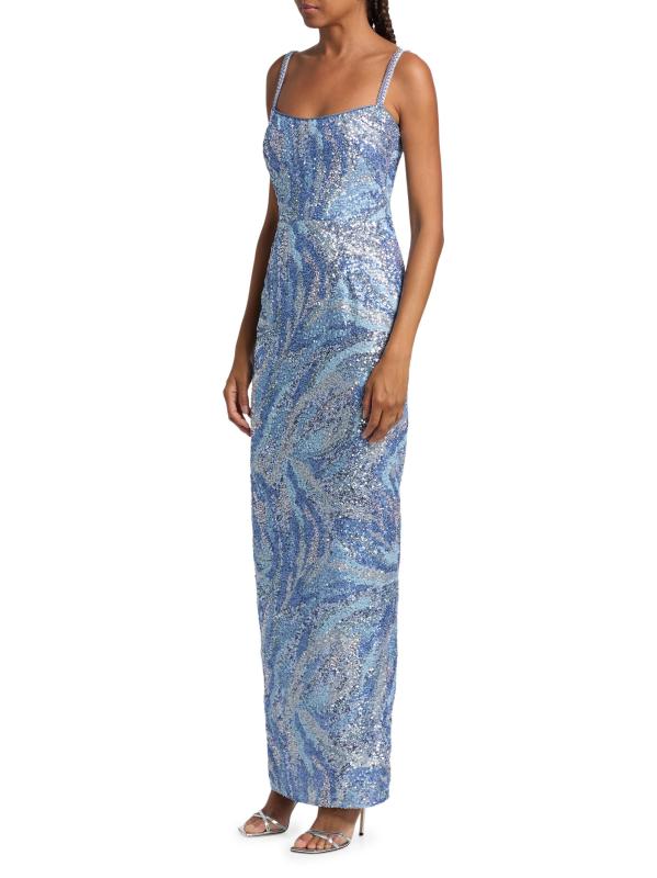 #3: فستان داليا ماكسي مزيّن بالترتر - بلو مالتي