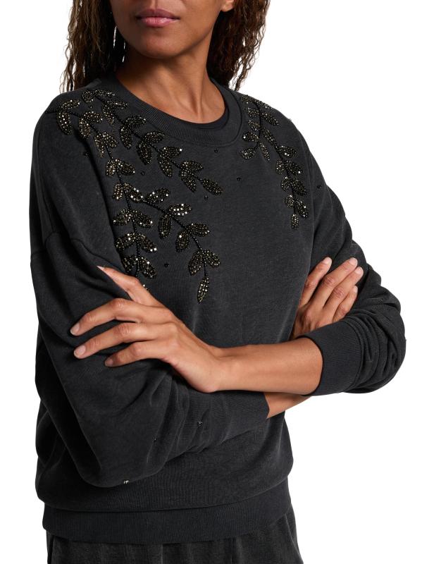 #5: سويت شيرت فرينش تيري مزيّن - خلنج الفحم