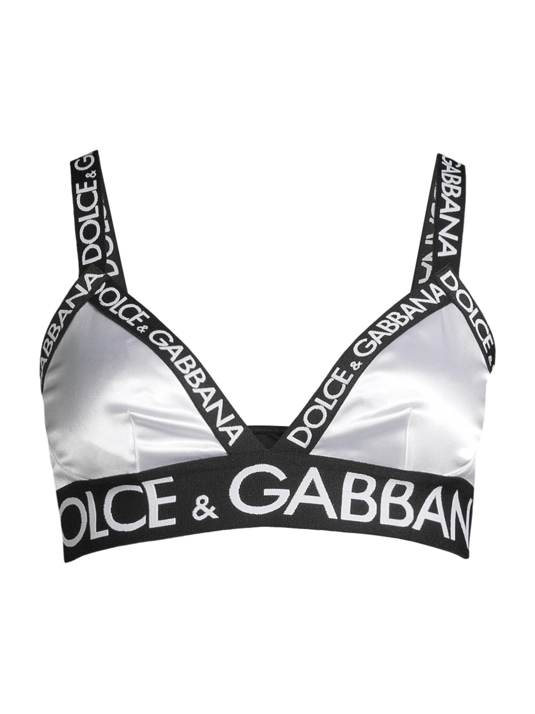 【DOLCE&GABBANA】ロゴ入り サテン トライアングルブラ DOLCE&GABBANA - サテンロゴ入りトライアングルブラ を
