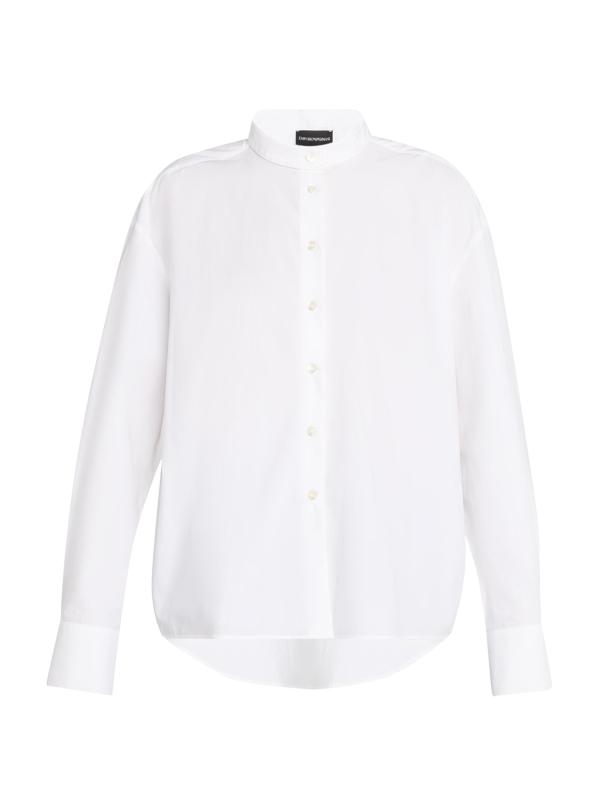 قميص بوبلين من القطن بأزرار أمامية