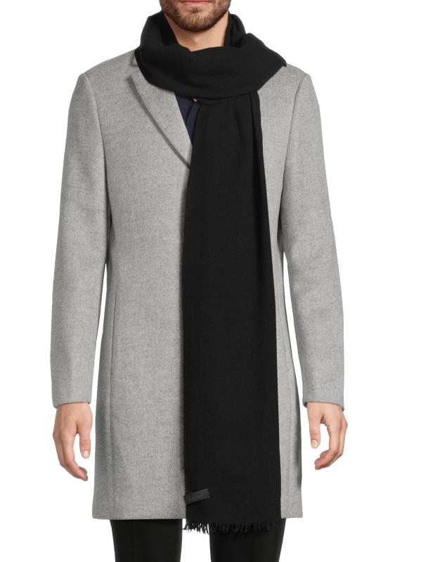 #2: وشاح Saks Foundation من الصوف والكشمير - أسود