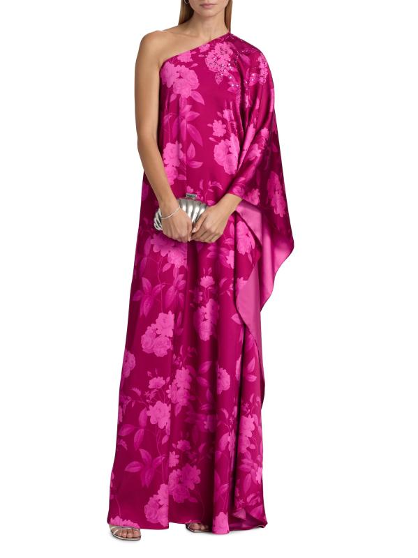 #2: فستان بكتف واحد مزين بشعار ديمي - الورود الرودوليت