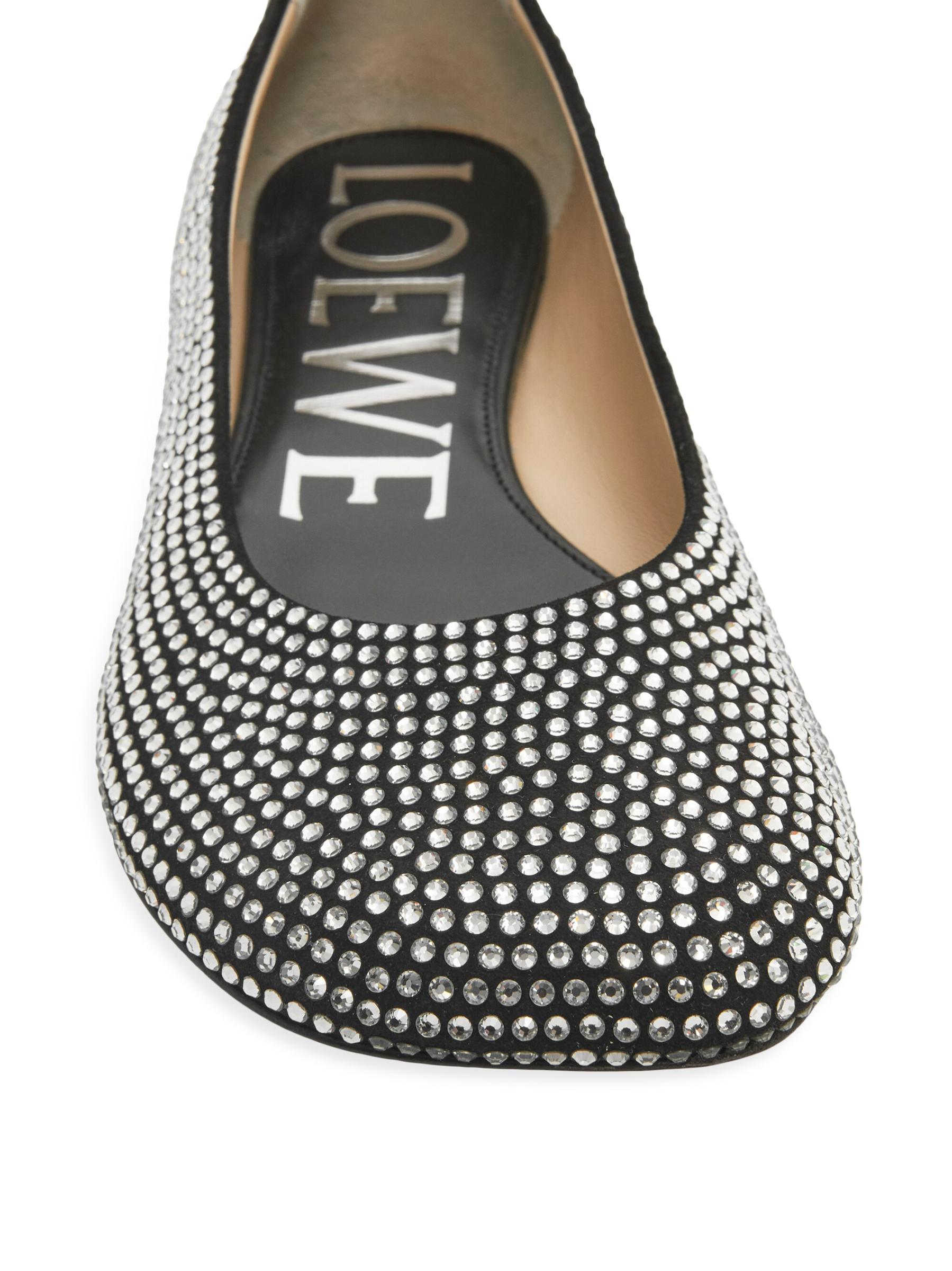Shop Loewe - Toy Strass Leather Ballerina Flats | Saks Fifth