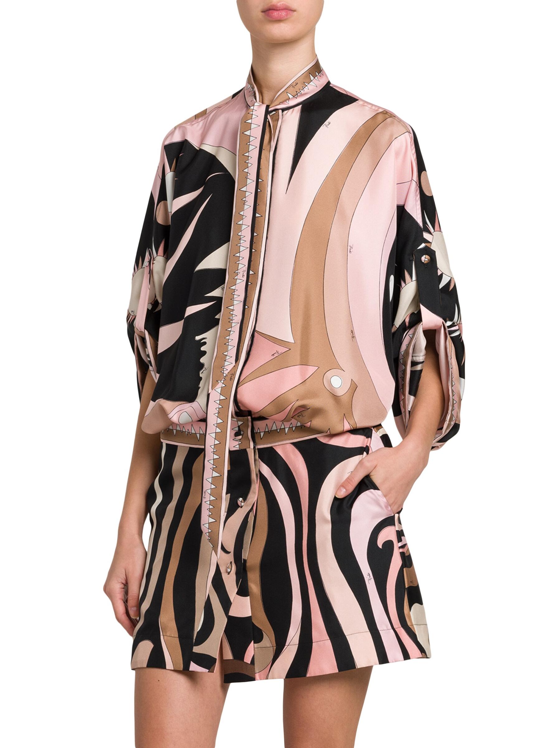Shop Pucci - Printed Silk Twill Shirtdress | Saks Fifth