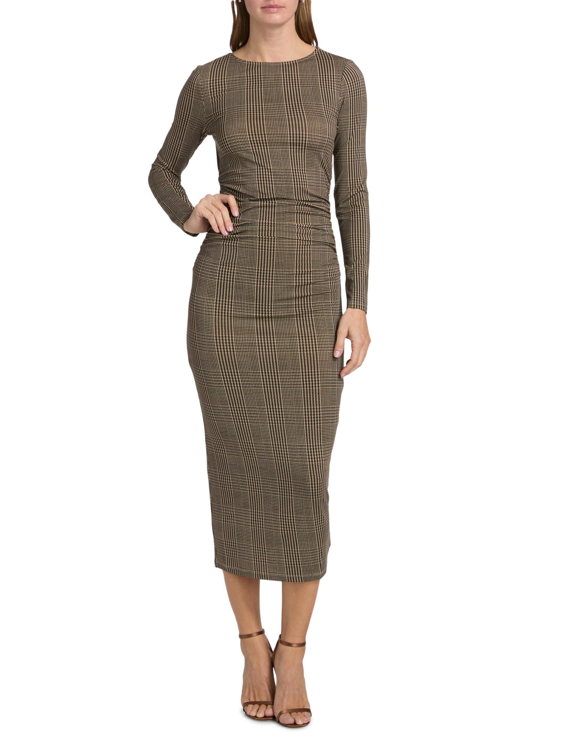 Shop Veronica Beard - Charissa Stretch-Jersey Houndstooth Midi