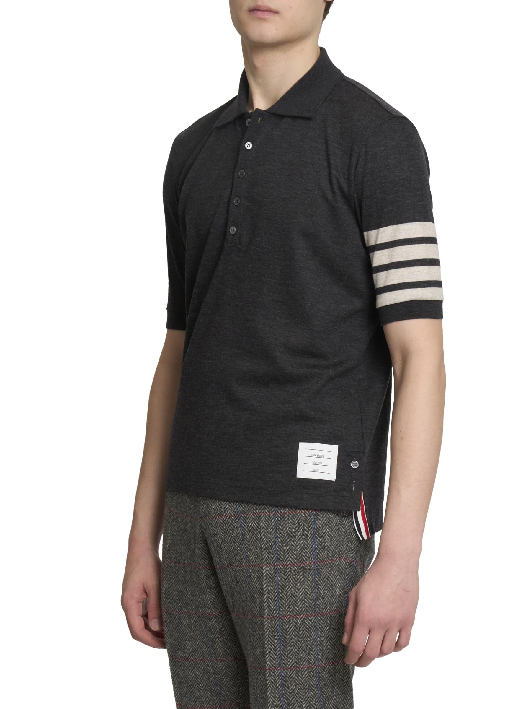 ★THOM BROWNE★ジャージーステッチ 半袖 ポロ Thom Browne - 4バー・ストライプ・ウール・ジャージー